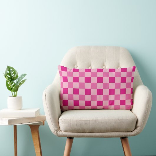 Checkerboard Pattern Hot Pink Kussen (Stoel)