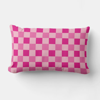 Checkerboard Pattern Hot Pink Kussen