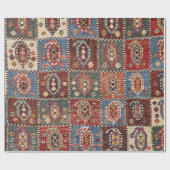 Checkerboard Persian Fars Brown Green  Cadeaupapier (Vlak)