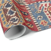 Checkerboard Persian Fars Brown Green  Cadeaupapier (Rol Hoek)