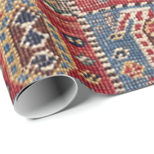 Checkerboard Persian Fars Brown Green  Cadeaupapier (Rol Hoek)