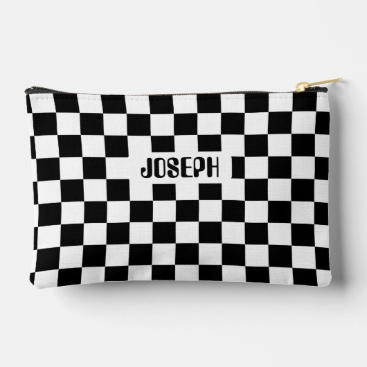 Checkerboard Personalized Name Pencil Case Etui (Achterkant)