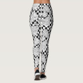 Checkerboard Pizzeria Pizzeria Vrouw Chef Leggings (Achterkant)