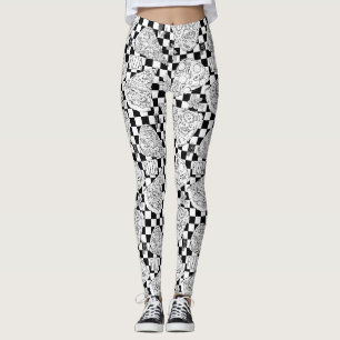 Checkerboard Pizzeria Pizzeria Vrouw Chef Leggings