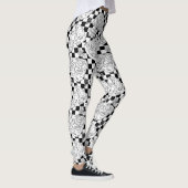 Checkerboard Pizzeria Pizzeria Vrouw Chef Leggings (Rechts)