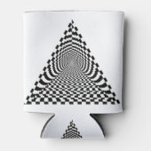 Checkerboard Pyramid Space Black en White Blikjeskoeler (Voorkant)