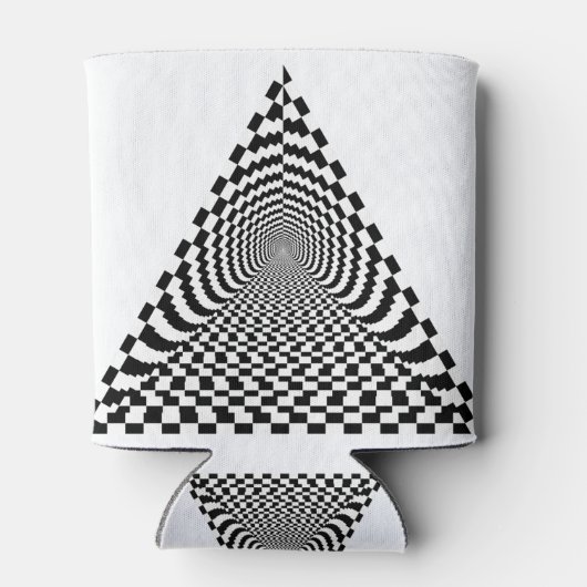 Checkerboard Pyramid Space Black en White Blikjeskoeler (Achterkant)