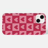 Checkerboard Red Heart Pattern Telefoonhoes Case-Mate iPhone Case (Achterkant (horizontaal))