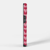 Checkerboard Red Heart Pattern Telefoonhoes iPhone Hoesje (Rechterkant)