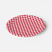 Checkerboard red white Checkering Pattern retro Papieren Bordje (Gekanteld)