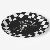 Checkerboard Retro Bad To The Bones Halloween Papieren Bordje (Gekanteld)