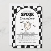 Checkerboard Retro Spooktacular Halloween Kaart (Voorkant)