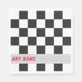 Checkerboard Road Race Party Napkins Servet (Voorkant)