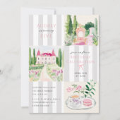 Checkerboard Roze Chateau Verjaardagsfeest Kaart (Voorkant)