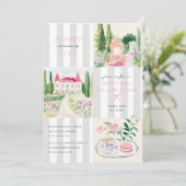 Checkerboard Roze Chateau Verjaardagsfeest Kaart (Staand voorkant)