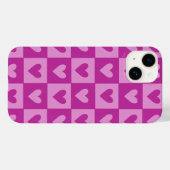 Checkerboard Roze Hart Patroon Telefoonhoes Case-Mate iPhone Case (Achterkant (horizontaal))