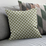 Checkerboard Sage Green Checkered Squares Check Kussen<br><div class="desc">De Groene Gecontroleerde Vierkantjes van de Salie van Checkerboard. Minimalistisch ontwerp van het controlepatroon.</div>