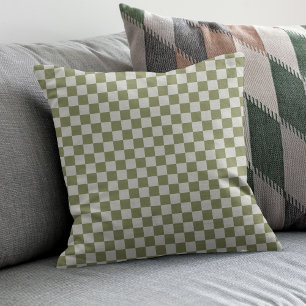 Checkerboard Sage Green Checkered Squares Check Kussen
