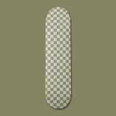 Checkerboard Sage Green Checkered Squares Check Persoonlijk Skateboard
