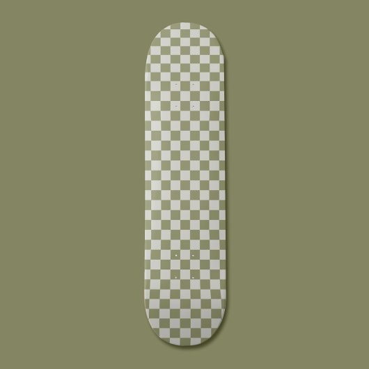 Checkerboard Sage Green Checkered Squares Check Persoonlijk Skateboard