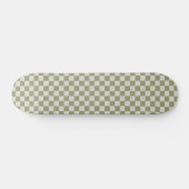 Checkerboard Sage Green Checkered Squares Check Persoonlijk Skateboard (Horizontaal)