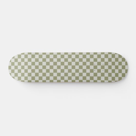 Checkerboard Sage Green Checkered Squares Check Persoonlijk Skateboard (Horizontaal)