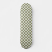 Checkerboard Sage Green Checkered Squares Check Persoonlijk Skateboard (Voorkant)