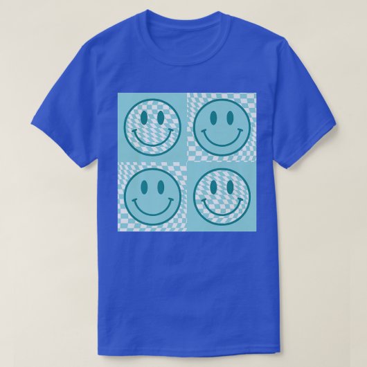 Checkerboard Smile Face Funny Happy Face Trendy T T-shirt (Design voorkant)