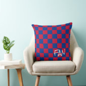 Checkerboard Sport FAN Blauw Rood Team School Fun Kussen (Stoel)