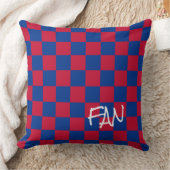 Checkerboard Sport FAN Blauw Rood Team School Fun Kussen (Deken)
