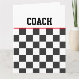 Checkerboard Sports Bedankt Coach Team Kleuren Kaart