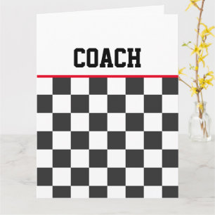 Checkerboard Sports Bedankt Coach Team Kleuren Kaart