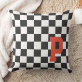 Checkerboard Sports Fan NAME Team School Kleuren Kussen (Deken)