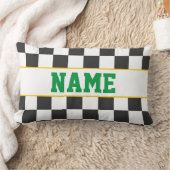 Checkerboard Sports Fan NAME Team School Kleuren Kussen (Deken)