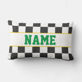 Checkerboard Sports Fan NAME Team School Kleuren Kussen