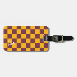 Checkerboard Sports Team Kleuren School INITIAAL p Bagagelabel