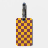 Checkerboard Sports Team Kleuren School INITIAAL p Bagagelabel (Achterkant verticaal)