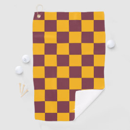 Checkerboard Sports Team Kleuren School INITIAAL p Golfhanddoek