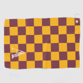 Checkerboard Sports Team Kleuren School INITIAAL p Golfhanddoek (Horizontaal)