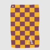 Checkerboard Sports Team Kleuren School INITIAAL p Golfhanddoek (Voorkant)