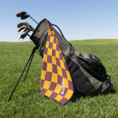 Checkerboard Sports Team Kleuren School INITIAAL p Golfhanddoek (Groen)