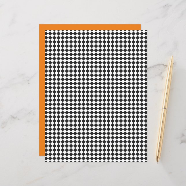 Checkerboard Sports Zwart Wit School Kleuren Team (Voorkant / Achterkant in situ)