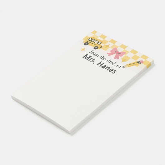 Checkerboard Teacher Gepersonaliseerde Post-IT-not Post-it® Notes (Schuin)