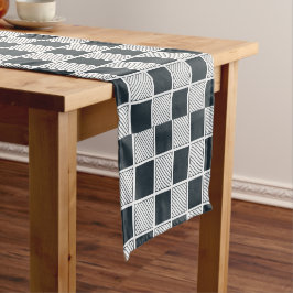 Checkerboard Trendy Checkered Pattern Korte Tafelloper
