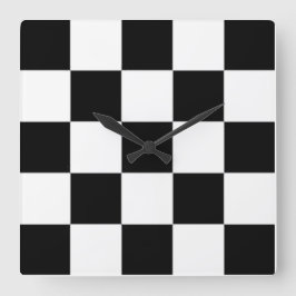 CHECKERBOARD WALL CLOCK VIERKANTE KLOK