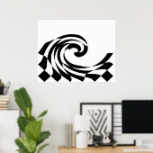 Checkerboard Wave Poster (Thuiskantoor)
