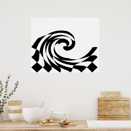 Checkerboard Wave Poster (Keuken)