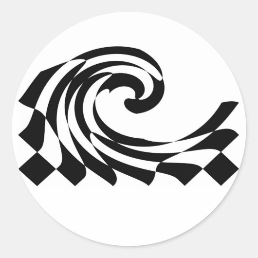 Checkerboard Wave Sticker (Voorkant)