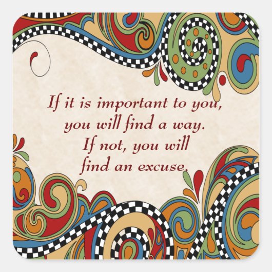 Checkerboard Whimsy Bevestiging Stickers (Voorkant)