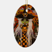 Checkerboard Witch Halloween Ornament (Rechts)